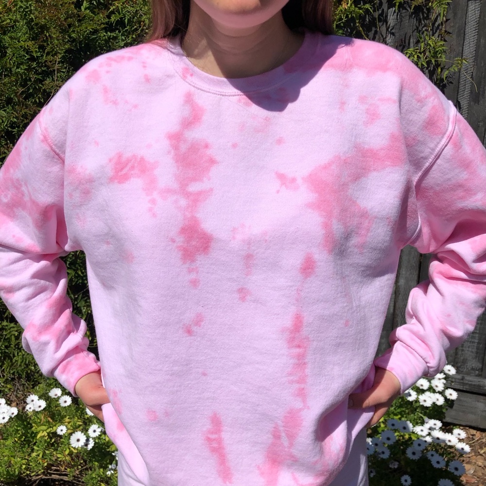 Pink tie dye crewneck only!